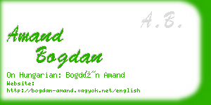 amand bogdan business card